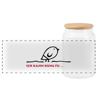 Tweetlercools - Ich kann KUNG FU - Panorama Keksdose mit Holzdeckel - Weiß - Vorne
