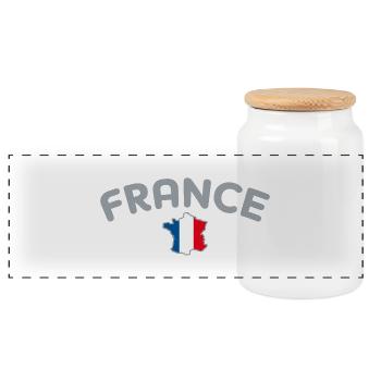 France Carte de France en bleu blanc rouge G - Boîte à biscuits avec couvercle en bois - blanc - Devant