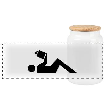 Lese Junkie Icon - Panorama Keksdose mit Holzdeckel - Weiß - Vorne