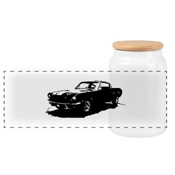 Shelby GT350 1966 - Boîte à biscuits avec couvercle en bois - blanc - Devant