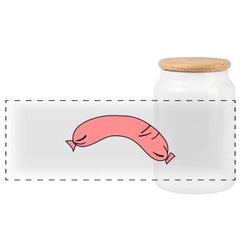 wurst - Panorama Keksdose mit Holzdeckel - Weiß - Vorne