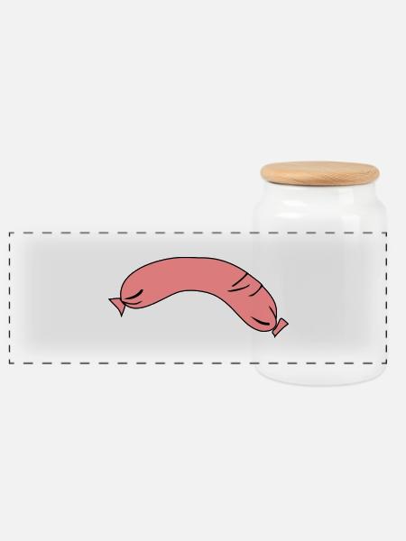 wurst - Panorama Keksdose mit Holzdeckel - Weiß