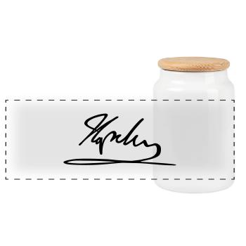 Napoleon - Panoramic Cookie Jar with Wooden Lid - white - Front