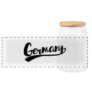 germany - deutschland Schriftzug - Panorama Keksdose mit Holzdeckel - Weiß - Vorne