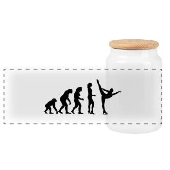 evolution_eiskunst_c_1c - Panorama Keksdose mit Holzdeckel - Weiß - Vorne