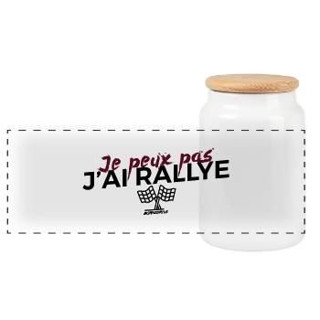 Je peux pas j'ai rallye - Boîte à biscuits avec couvercle en bois - blanc - Devant