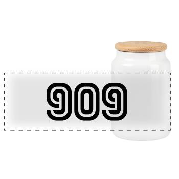 Number 909__V001 - Panorama Keksdose mit Holzdeckel - Weiß - Vorne