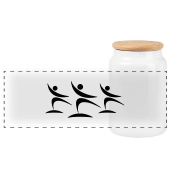 step_aerobic__f1 - Panoramic Cookie Jar with Wooden Lid - white - Front