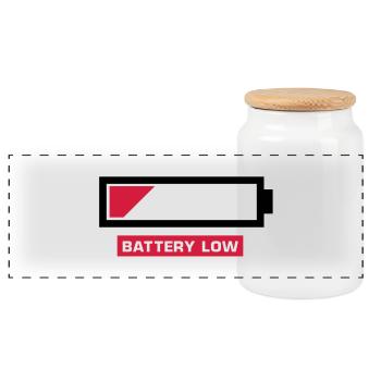 battery_low__f2 - Panoramic Cookie Jar with Wooden Lid - white - Front