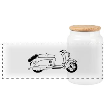 IWL Berliner Roller SR59 - Panorama Keksdose mit Holzdeckel - Weiß - Vorne