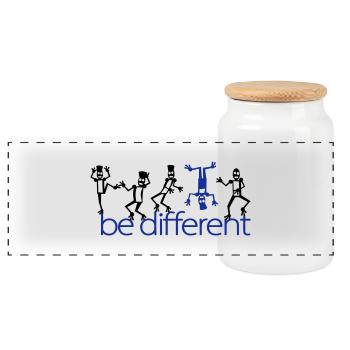 be different (2c) - Panorama Keksdose mit Holzdeckel - Weiß - Vorne