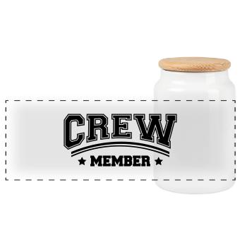 Cool Crew Member Logo Design - Boîte à biscuits avec couvercle en bois - blanc - Devant