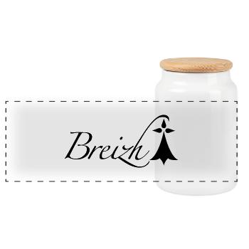 Breizh Bretagne - Boîte à biscuits avec couvercle en bois - blanc - Devant