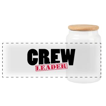 crew_leader - Panorama Keksdose mit Holzdeckel - Weiß - Vorne