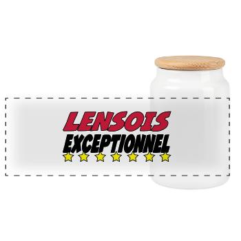 Lensois exceptionnel - Boîte à biscuits avec couvercle en bois - blanc - Devant