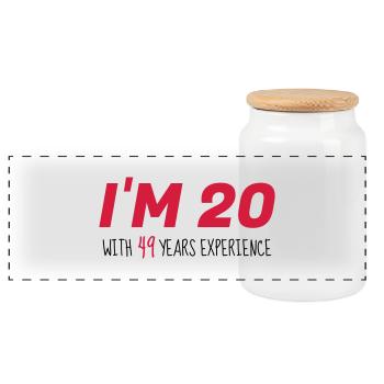 69 - Birthday - Anniversaire - Geburtstag - Humor - Panoramic Cookie Jar with Wooden Lid - white - Front