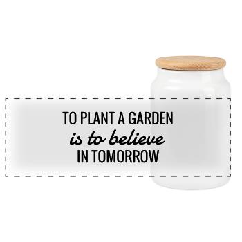 Garden - Gardener - Gardening - Green - Nature - Boîte à biscuits avec couvercle en bois - blanc - Devant