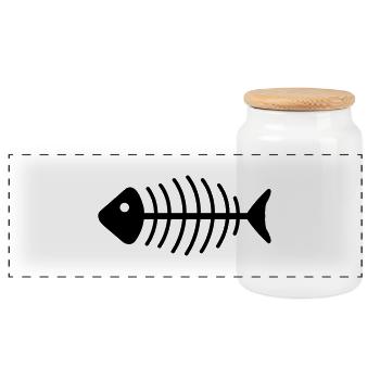 fischgrete - Boîte à biscuits avec couvercle en bois - blanc - Devant