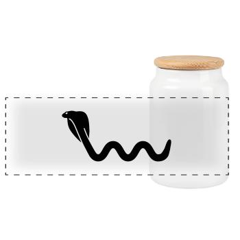serpent - Boîte à biscuits avec couvercle en bois - blanc - Devant