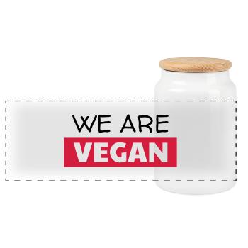 Vegetarier / Vegetarismus / Vegan / Vegetarierin - Panorama Keksdose mit Holzdeckel - Weiß - Vorne