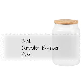 Computer Engineer Informatiker Informaticien - Panoramic Cookie Jar with Wooden Lid - white - Front