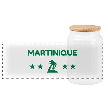 martinique / 972 / Frankreich / Karibik - Panorama Keksdose mit Holzdeckel - Weiß - Vorne