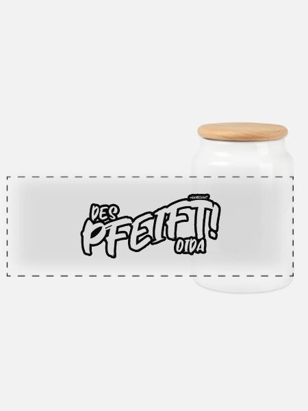 Des pfeift oida! - Panorama Keksdose mit Holzdeckel - Weiß