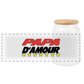 LIEBE PAPA - Panorama Keksdose mit Holzdeckel - Weiß - Vorne