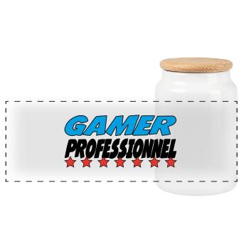 GAMER PROFESSIONNEL - Boîte à biscuits avec couvercle en bois - blanc - Devant