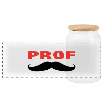PROF - Boîte à biscuits avec couvercle en bois - blanc - Devant