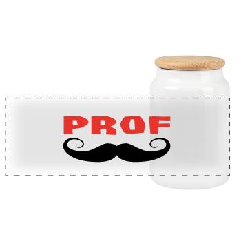 PROF - Boîte à biscuits avec couvercle en bois - blanc - Devant