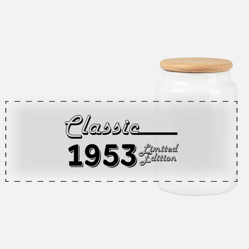 Classic 1953 édition limitée - Boîte à biscuits avec couvercle en bois - blanc