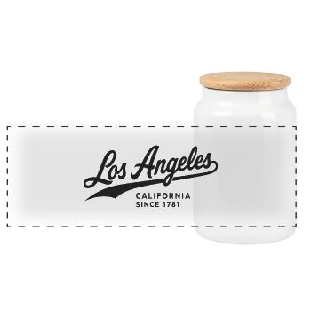 Los Angeles Limited Edition Since 1781 - Panorama Keksdose mit Holzdeckel - Weiß - Vorne