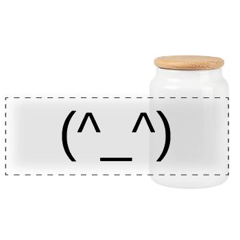 Face - Panoramic Cookie Jar with Wooden Lid - white - Front