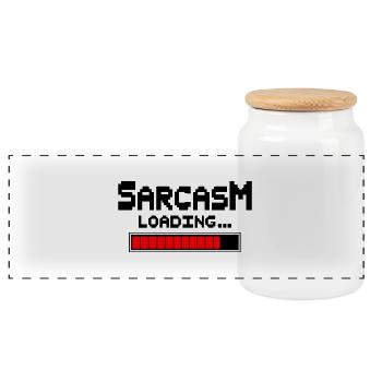 Sarcasme Loading Humour - Boîte à biscuits avec couvercle en bois - blanc - Devant
