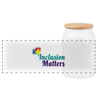Inclusion Matters Puzzle - Panoramic Cookie Jar with Wooden Lid - white - Front