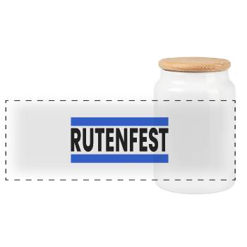 Rutenfest Ravensburg - Panorama Keksdose mit Holzdeckel - Weiß - Vorne