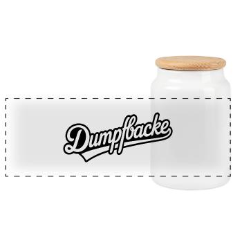 Dullfbacke - Funny German Memes - Panoramic Cookie Jar with Wooden Lid - white - Front