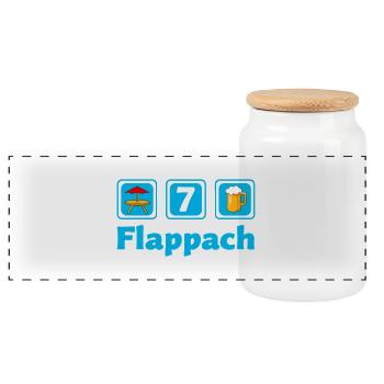 Flappach Tisch 7 Ravensburg - Panorama Keksdose mit Holzdeckel - Weiß - Vorne