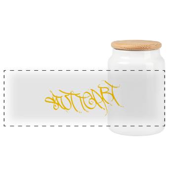 The Ultimate Stuttgart T-Shirt - Panoramic Cookie Jar with Wooden Lid - white - Front