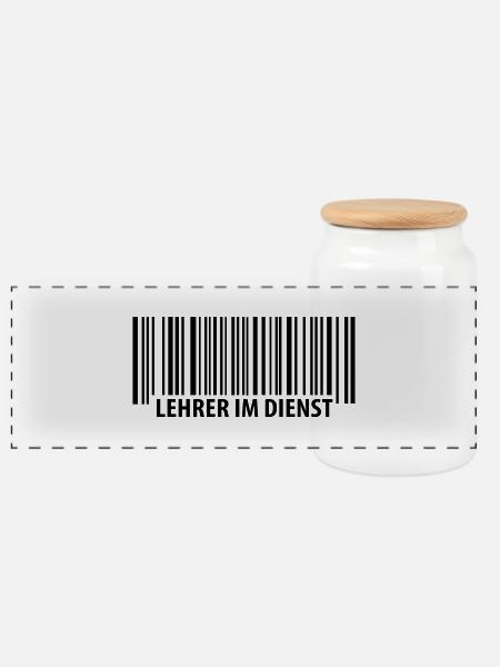 Lehrer im Dienst - Panorama Keksdose mit Holzdeckel - Weiß