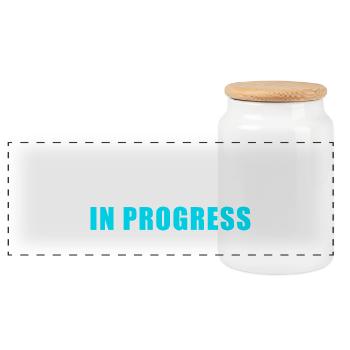 Overthinking in Progress - Lustiges Humor Shirt - Panorama Keksdose mit Holzdeckel - Weiß - Vorne