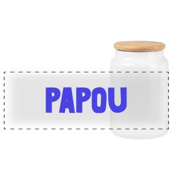 PAPY. FÊTE DES PÈRES. BONNE FÊTE PAPY. JE T'AIME. - Boîte à biscuits avec couvercle en bois - blanc - Devant