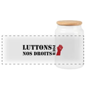 Luttons pour nos Droits ! - Boîte à biscuits avec couvercle en bois - blanc - Devant
