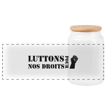 Luttons pour nos Droits ! - Boîte à biscuits avec couvercle en bois - blanc - Devant