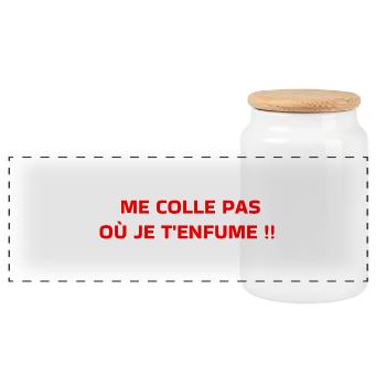 Don't stick to me - Panoramic Cookie Jar with Wooden Lid - white - Front