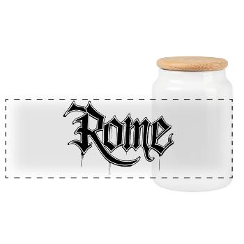 Rome  - Panorama Keksdose mit Holzdeckel - Weiß - Vorne