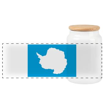 Antarctica - Panoramic Cookie Jar with Wooden Lid - white - Front
