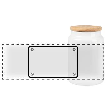cadre de plaque - Boîte à biscuits avec couvercle en bois - blanc - Devant
