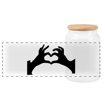 Mains coeur amour fidèles partenaires de cadeau Ensemble - Boîte à biscuits avec couvercle en bois - blanc - Devant